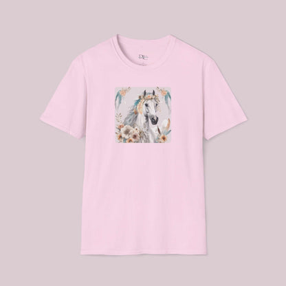 Boho White Horse Graphic T-Shirt