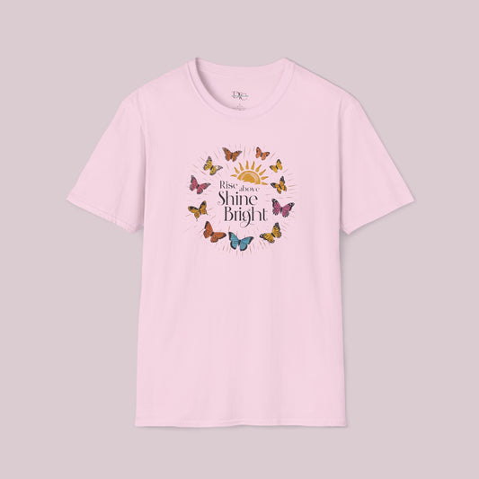 "Rise Above, Shine Bright" Butterfly T-shirt