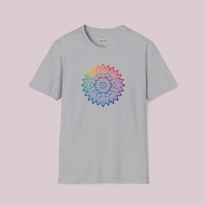 Colorful Gradient Mandala Graphic T-Shirt