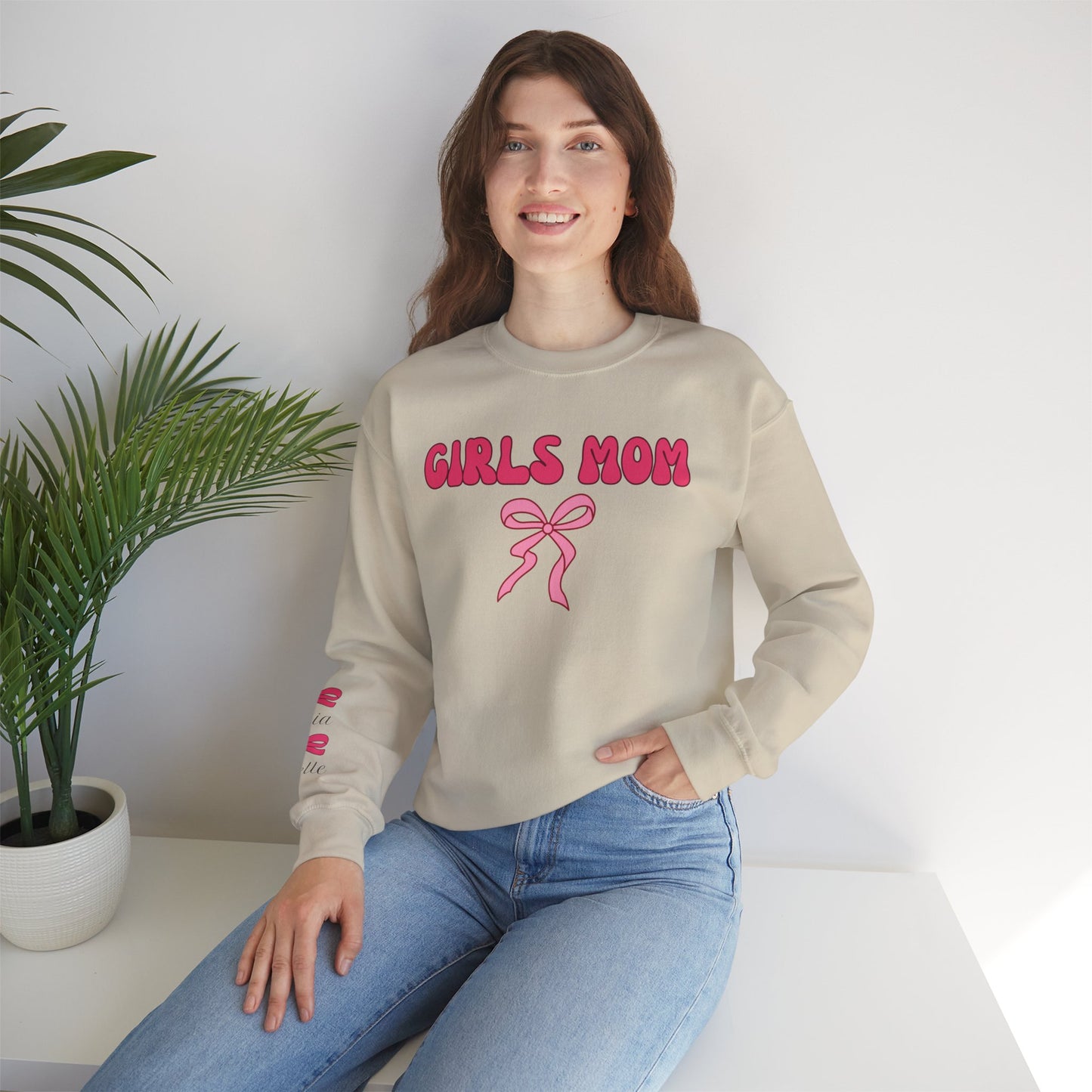 "Girls Mom" Sweatshirt with Customized Kids Names