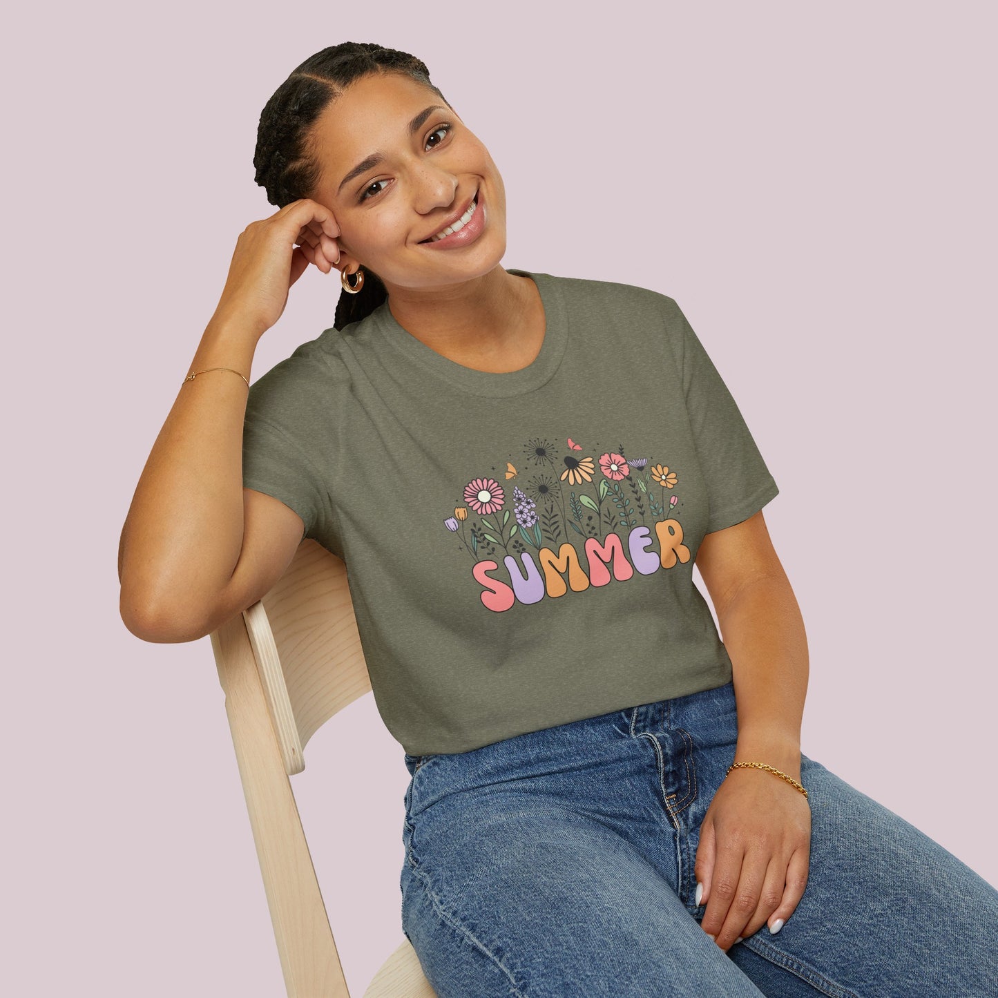 "Summer" Wildflowers Graphic T-Shirt