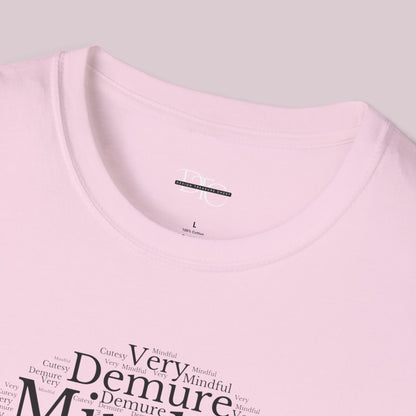 Very Demure Very Mindful Very Cutesy Words Cloud T-Shirt