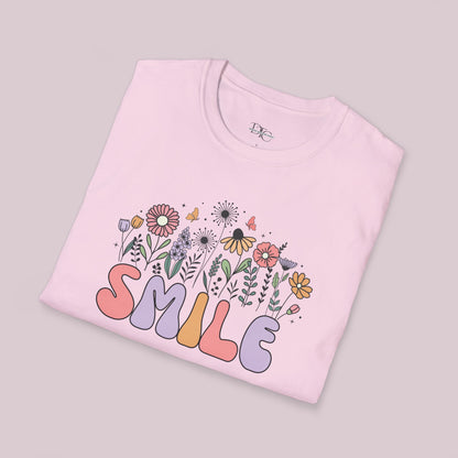 "Smile" Wildflowers Graphic T-Shirt