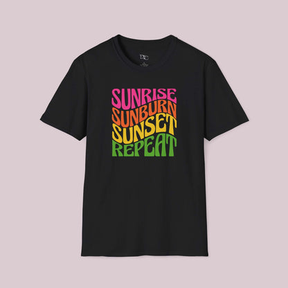 "Sunrise Sunburn Sunset Repeat" T-Shirt