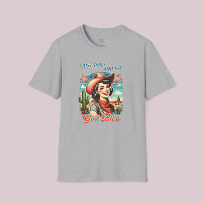 "I Just Smile And Say God Bless" Graphic T-shirt