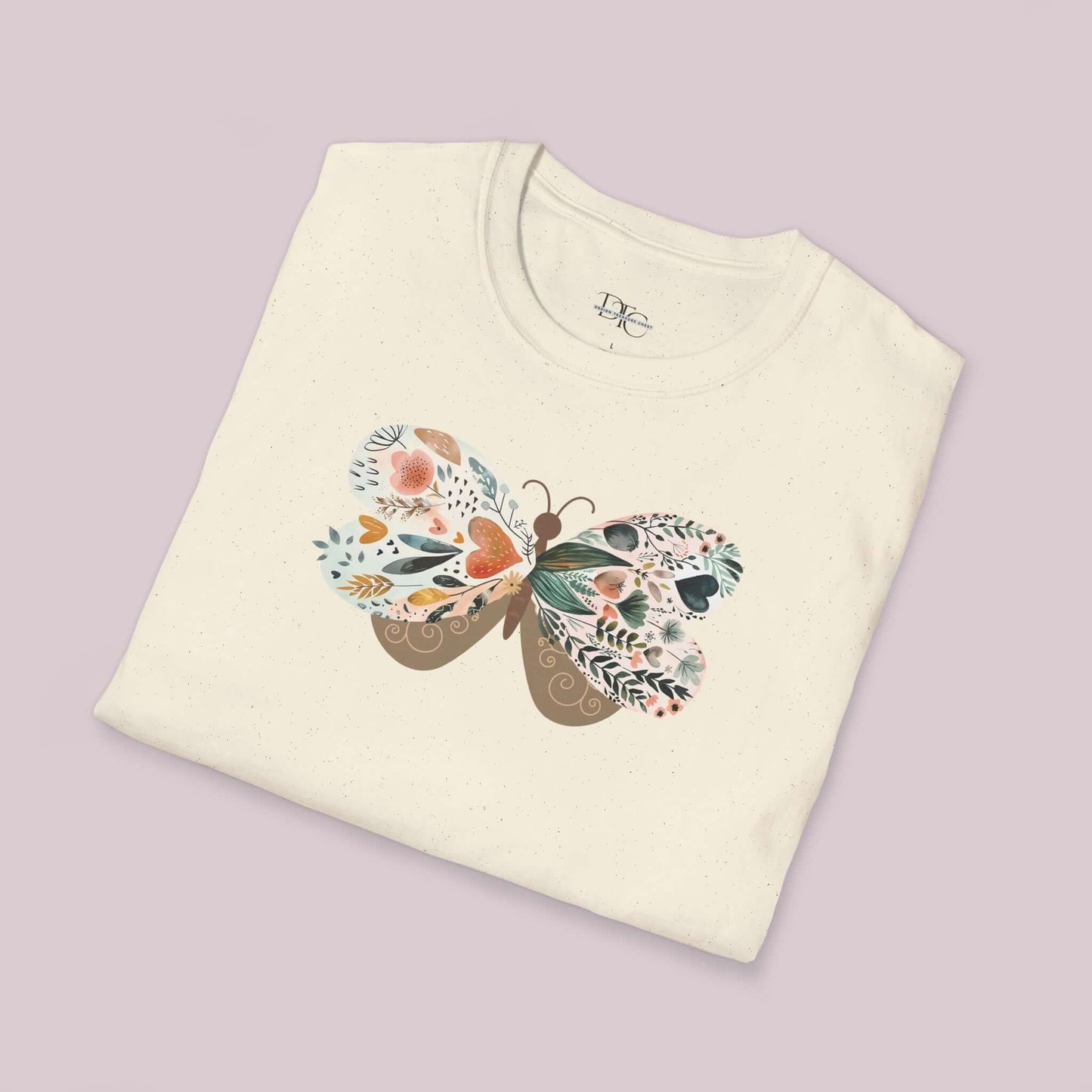 Boho Wildflower Butterfly Graphic T-Shirt