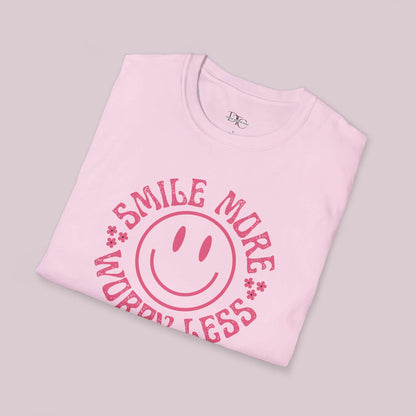 "Smile More Worry Less" Graphic T-Shirt