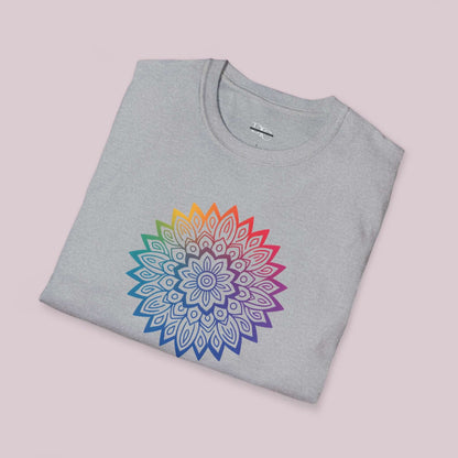 Colorful Gradient Mandala Graphic T-Shirt