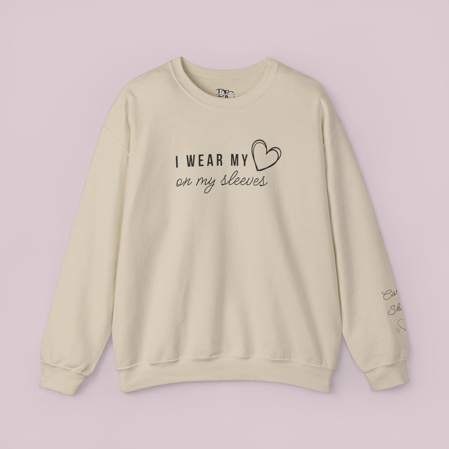 "I Wear my Heart on my Sleeves" Sweatshirt with Customized Kid Names