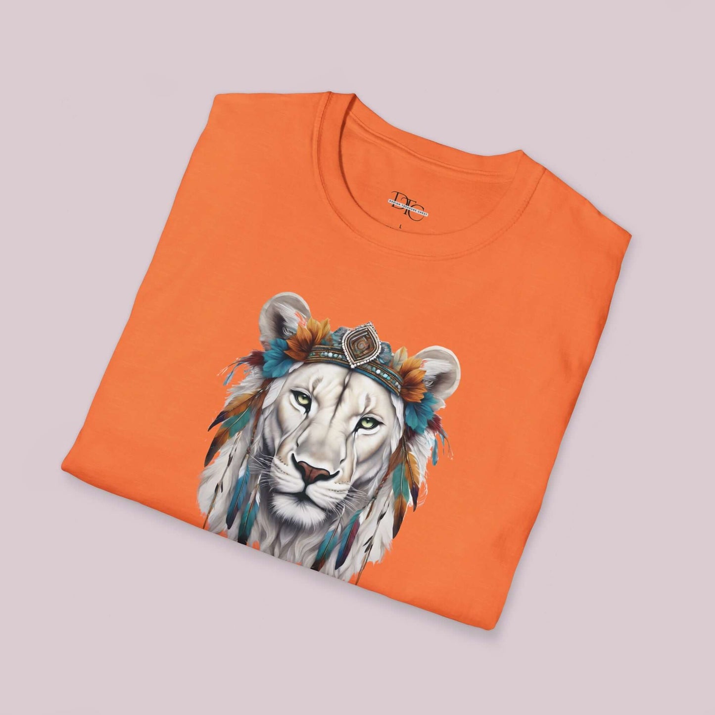 Boho White Lion Graphic T-Shirt