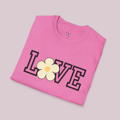 "Love" Flower Graphic T-shirt