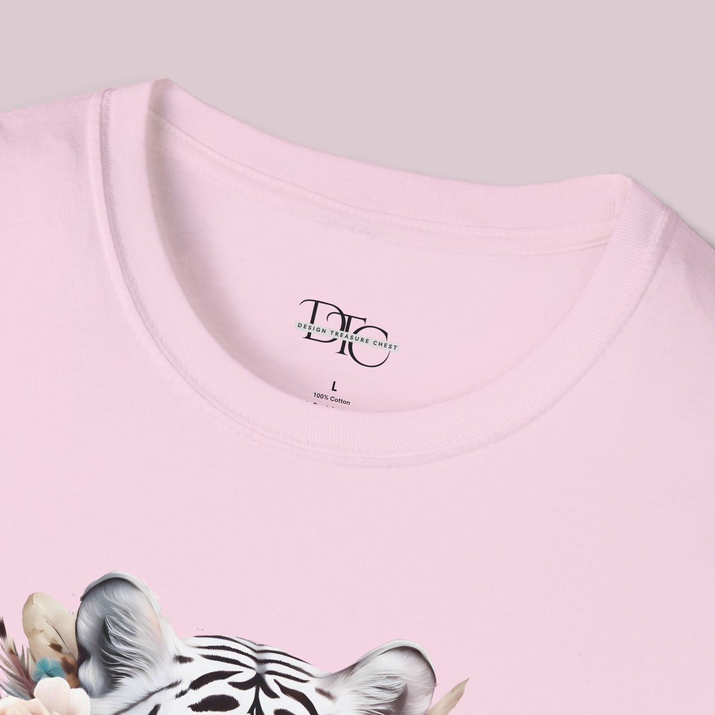 Boho White Tiger Graphic T-Shirt