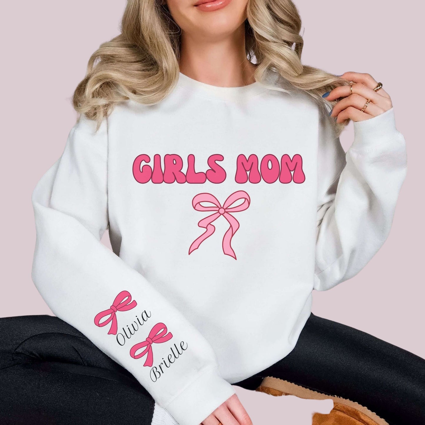 "Girls Mom" Sweatshirt with Customized Kids Names