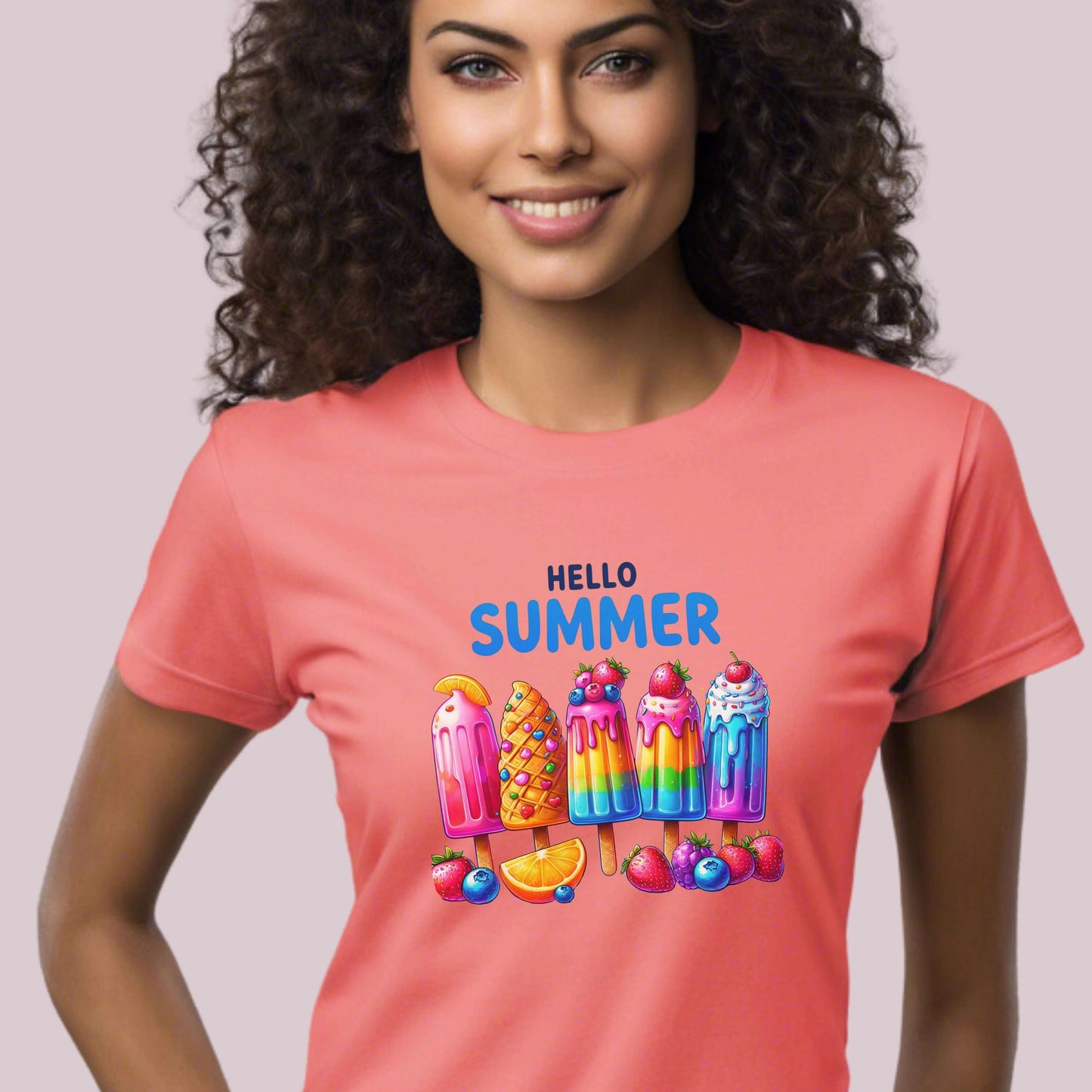 "Hello Summer" Popsicle Graphic T-Shirt