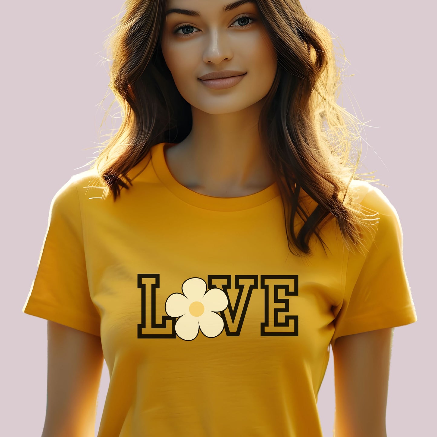 "Love" Flower Graphic T-shirt