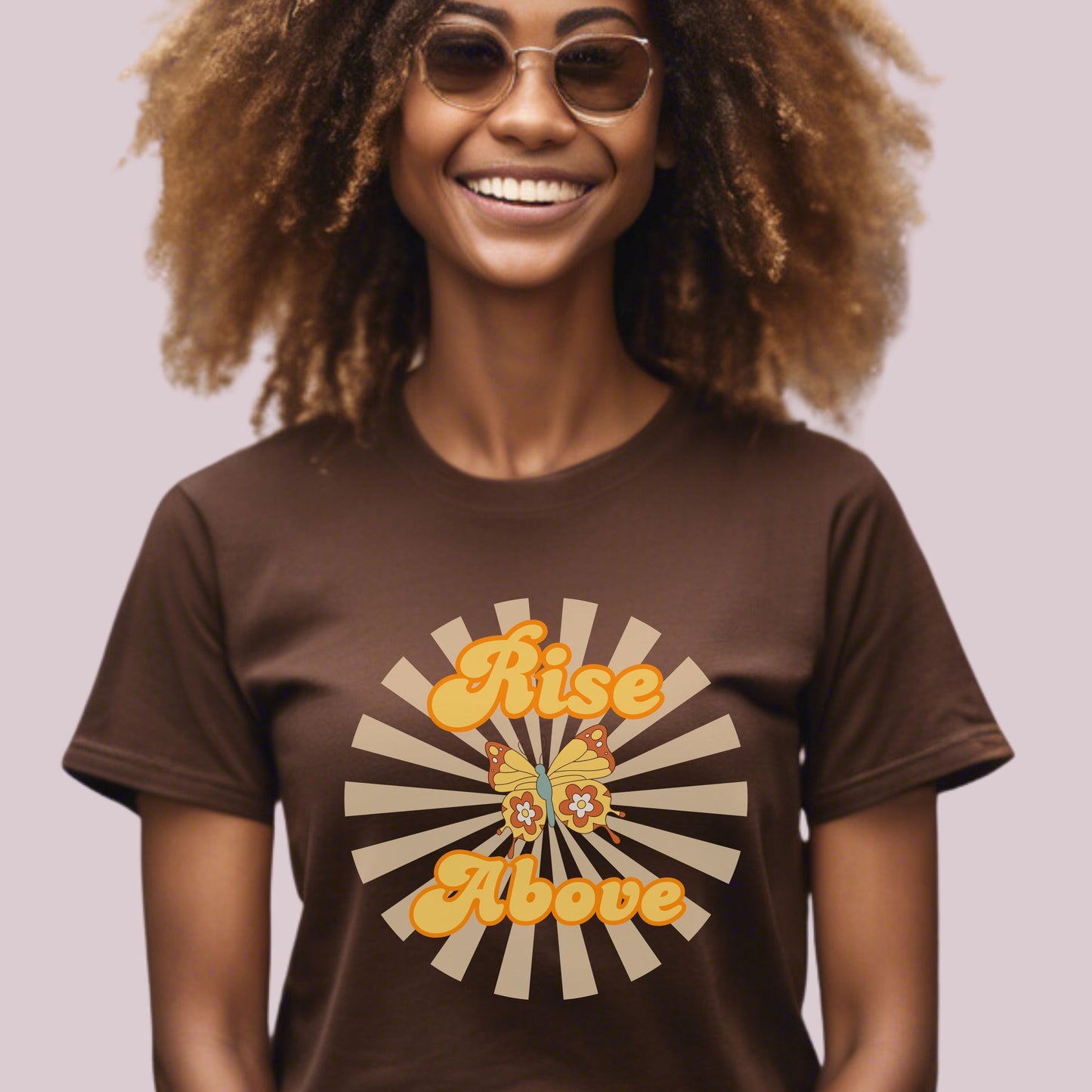 "Rise Above" Retro Butterfly Graphic T-shirt