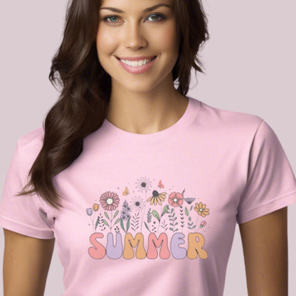 "Summer" Wildflowers Graphic T-Shirt